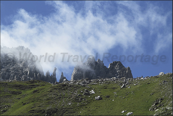 The rocky pinnacles of Grand Seru mountain