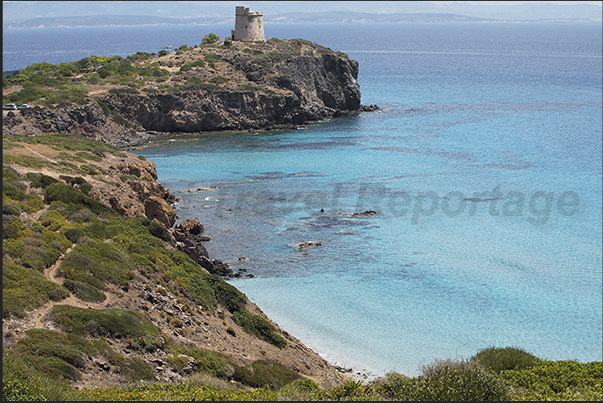 Island of Saint Antioco. Private tower on Turri bay (south east coast) Island of Saint Antioco. Private tower on Turri bay (south east coast)