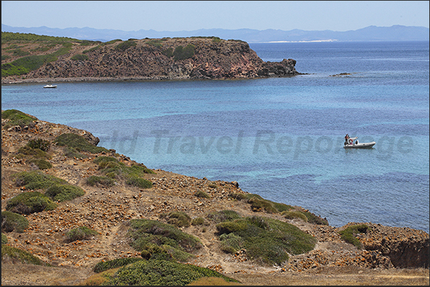 Island of Saint Antioco. The bay and the coast of Capo Sperone