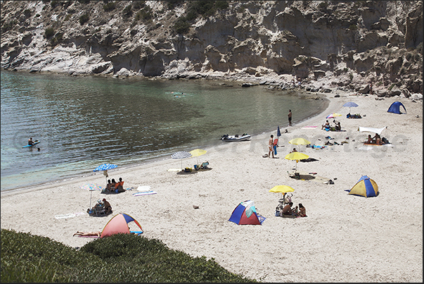 Island of Saint Antioco. Cala Sapone beach on the south west coast of the island Island of Saint Antioco. Cala Sapone beach on the south west coast of the island