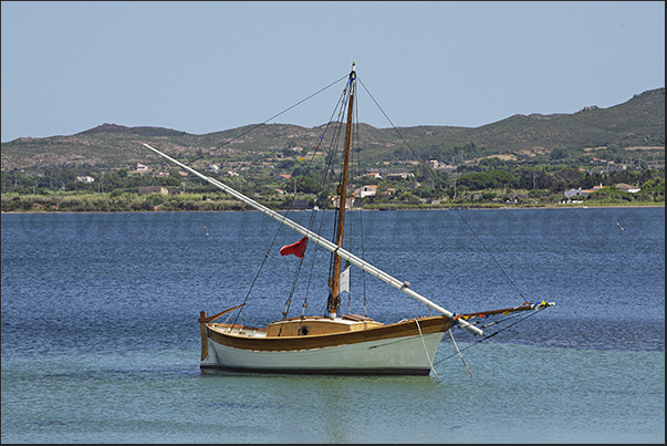 Typical Latin sailboats of Saint Antioco island Typical Latin sailboats of Saint Antioco island