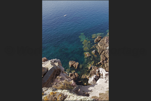 Coast of Capo Altano generated by the Majorcan mountain just north of Portoscuso Coast of Capo Altano generated by the Majorcan mountain just north of Portoscuso
