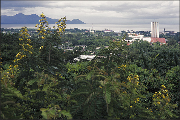 Managua, the capital of Nicaragua on the shores of Managua Lake