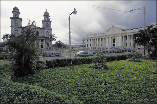 Managua. The Cathedral of St. James and the National Palace of Culture Managua. The Cathedral of St. James and the National Palace of Culture
