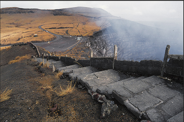 Masaya Volcanic Park. The caldera of the volcano called Las Sierra