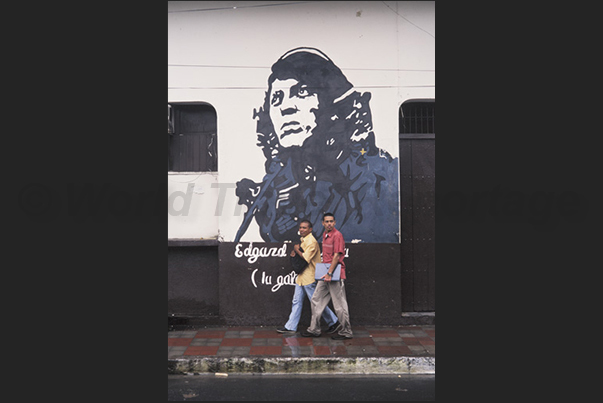 City of Leon where Somoza was murdered. Murals in memory of the Sandinista fight City of Leon where Somoza was murdered. Murals in memory of the Sandinista fight