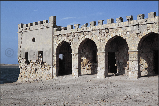 The caravaserai that housed the horses of the garrison and the camels of passing merchants