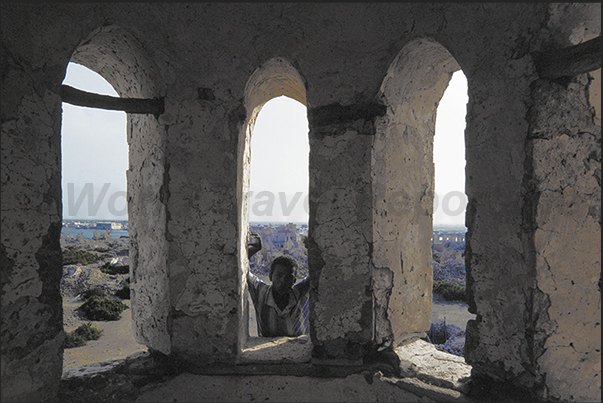 The ancient minaret as it was a few decades ago