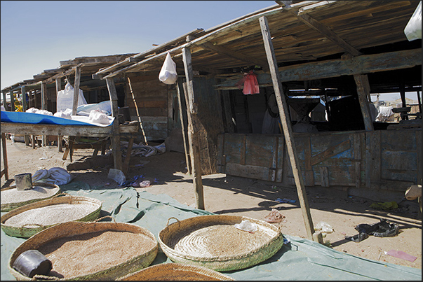 The New Suakin market outside the ancient walls of the coral city