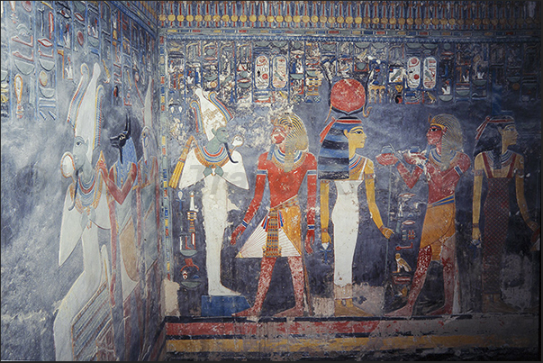 The splendid colors of one of the tombs in the Queens Valley archaeological complex The splendid colors of one of the tombs in the Queens Valley archaeological complex