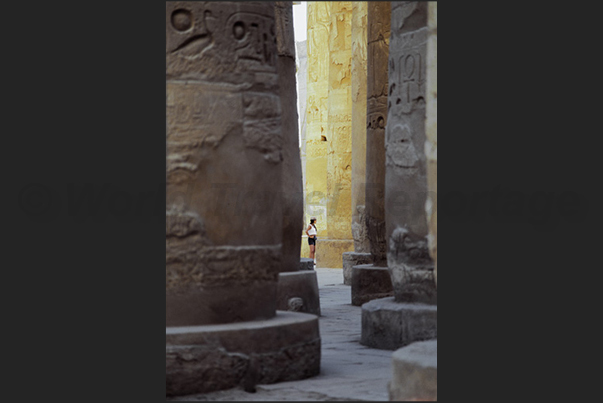 Valley of the Queens. The columns of the Temple of Hatshepsut Valley of the Queens. The columns of the Temple of Hatshepsut