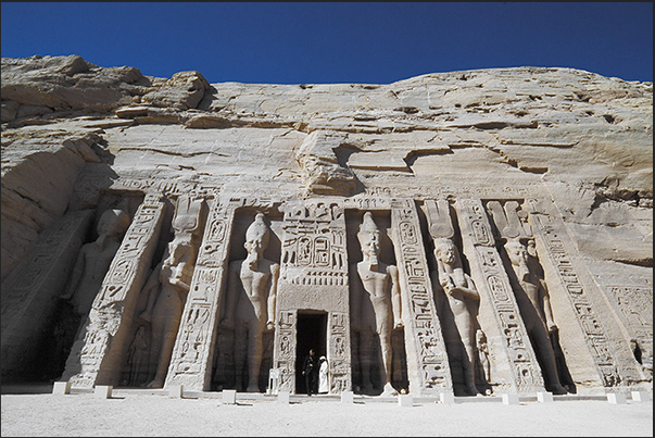 Abu Simbel. Temple dedicated to the deity Hathor and Queen Nefertari (wife of Ramses)