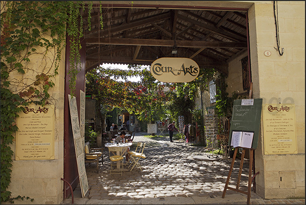 Village of Saint Emilion. Area of winemakers and producers of Bordeaux wines. The artists courtyard