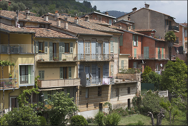 The houses of Sospel overlook the Bevera river The houses of Sospel overlook the Bevera river