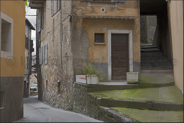 Sospel. Saint Pierre street, the street that leads to the cathedral square through the village