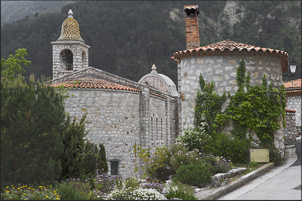 Castillon village. The church of the village Castillon village. The church of the village