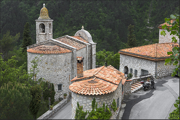 Castillon village. The church of the village Castillon village. The church of the village