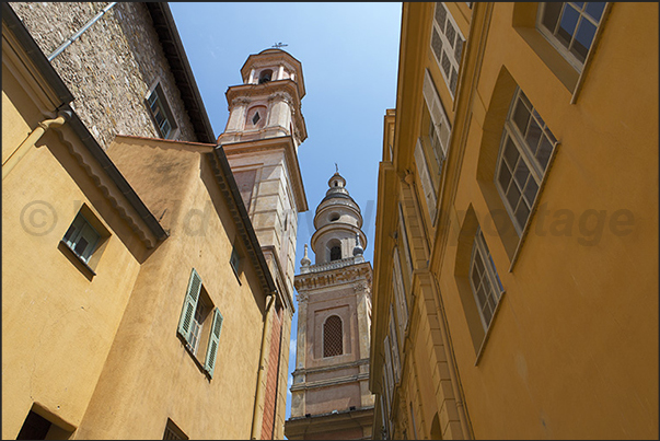 The bell towers of Saint Michel church seen from the Conception street The bell towers of Saint Michel church seen from the Conception street