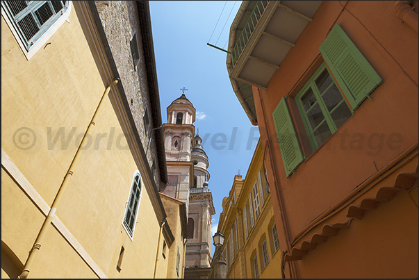 The bell towers of Saint Michel church seen from the Conception street The bell towers of Saint Michel church seen from the Conception street