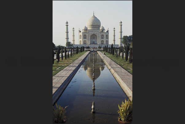 Agra. Taj Mahal, a mausoleum built by Emperor Moghul Shah Jahan in memory of his wife Agra. Taj Mahal, a mausoleum built by Emperor Moghul Shah Jahan in memory of his wife