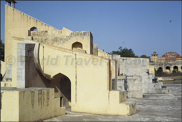 Jantar Mantar (Jaipur). The ancient architectural complex for the study of astronomy with different astronomical instruments Jantar Mantar (Jaipur). The ancient architectural complex for the study of astronomy with different astronomical instruments