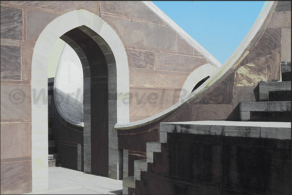 Jantar Mantar (Jaipur). The ancient architectural complex for the study of astronomy with different astronomical instruments Jantar Mantar (Jaipur). The ancient architectural complex for the study of astronomy with different astronomical instruments