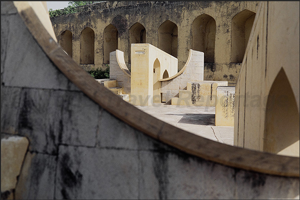 Jantar Mantar (Jaipur). The ancient architectural complex for the study of astronomy with different astronomical instruments