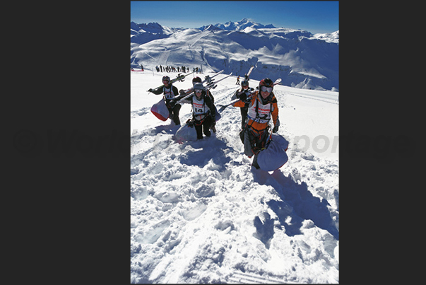 Speed Riding, slalom in flight on the mountains of Samoens ski resort