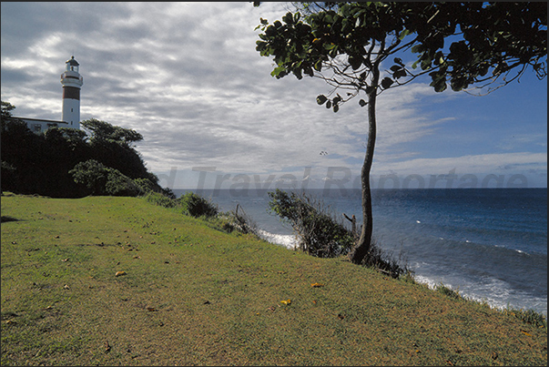 Lighthouse of Punta Bel Air, north coast in the village of Sainte Suzanne