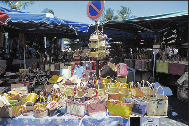 Saint Paul market, north-western coast. Bags stand Saint Paul market, north-western coast. Bags stand