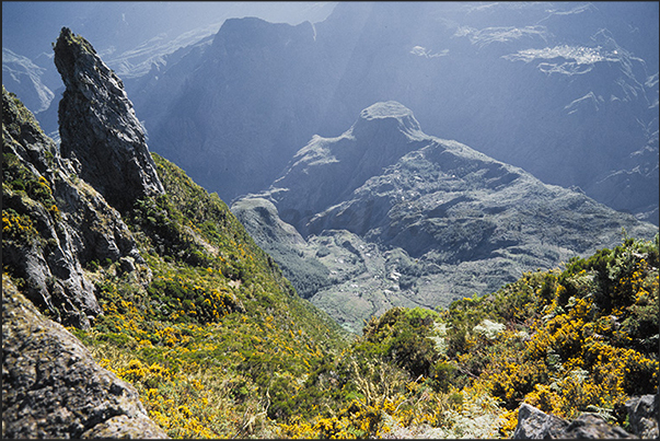 National Park of La Roche Ecrite. Circle de Mafate. Central northern area from the village of Sainte Anne