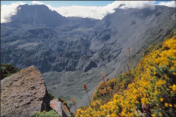 National Park of La Roche Ecrite. Circle de Mafate. Central northern area from the village of Sainte Anne