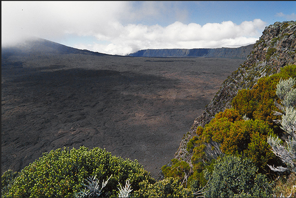 The active volcano area of the Piton de la Fournaise. Plateau near Plaine des Cafres