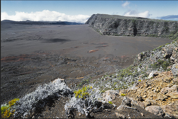 The active volcano area of the Piton de la Fournaise. Plateau near Plaine des Cafres