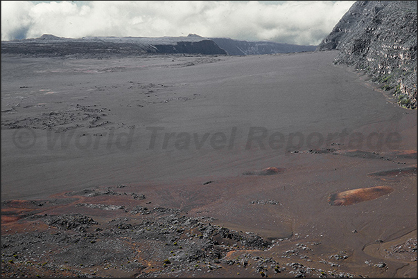 The active volcano area of the Piton de la Fournaise. Plateau near Plaine des Cafres