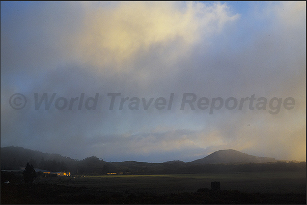 Low clouds and fumaroles