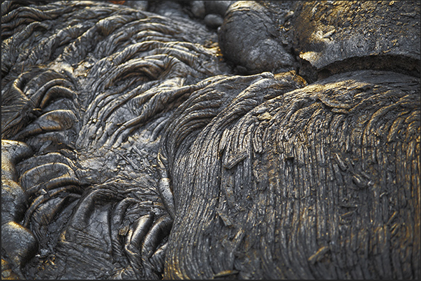 South east coast. Lava exit from Piton de la Fournaise volcano that interrupted the road between St. Philippe and Sainte Rose