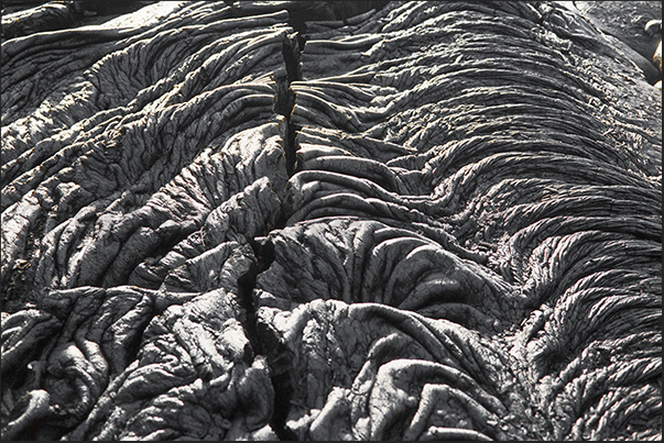 South east coast. Lava exit from Piton de la Fournaise volcano that interrupted the road between St. Philippe and Sainte Rose