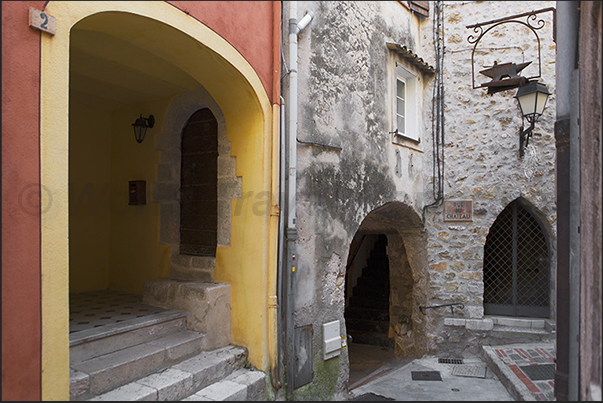 The medieval village of Roquebrune. The alleys The medieval village of Roquebrune. The alleys