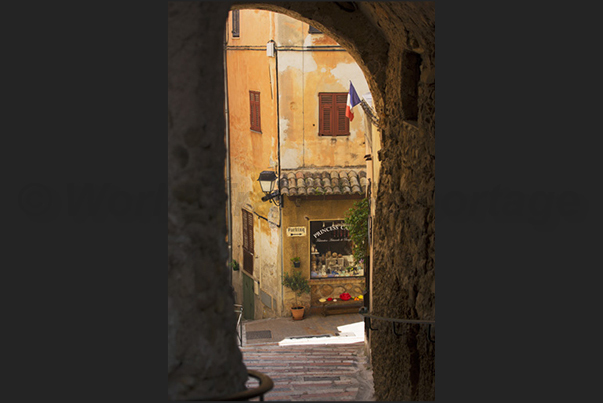 The village of Roquebrune. The alleys of the historic center The village of Roquebrune. The alleys of the historic center