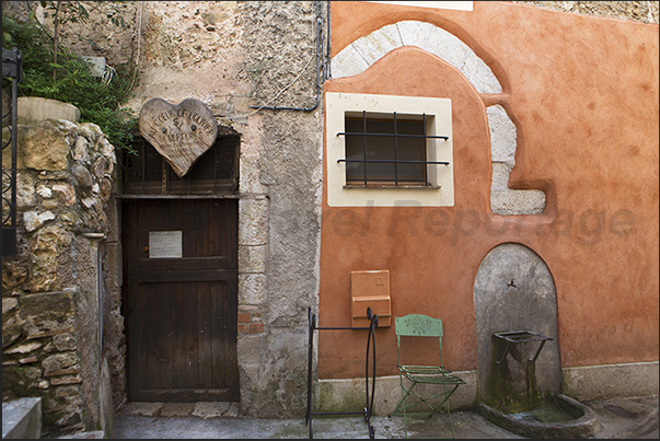 The village of Roquebrune. The alley that leads to the medieval castle The village of Roquebrune. The alley that leads to the medieval castle