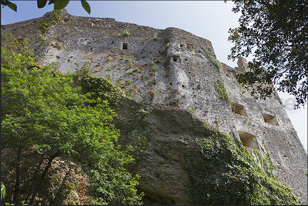 The village of Roquebrune. The walls of the medieval castle