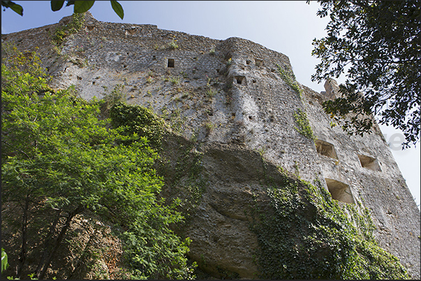 The village of Roquebrune. The walls of the medieval castle The village of Roquebrune. The walls of the medieval castle