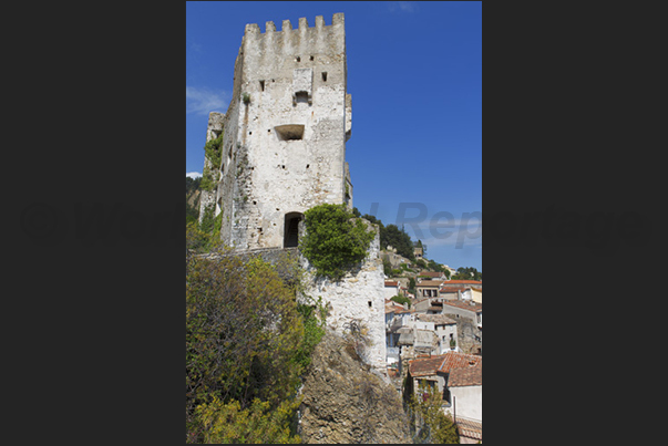 The village of Roquebrune. The castle tower The village of Roquebrune. The castle tower
