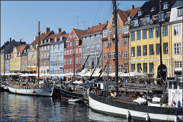 Copenhagen. Ancient port and tourist area of Nyhavn Canal