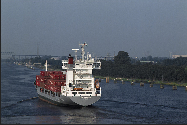 In navigation along Kiel Canal In navigation along Kiel Canal