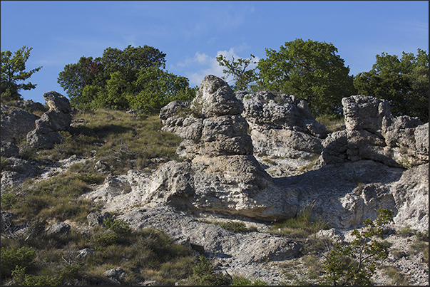 Les Mourres is an area, on the edge of the Luberon Regional Park, formed by hundreds of strange and particular rocky forms Les Mourres is an area, on the edge of the Luberon Regional Park, formed by hundreds of strange and particular rocky forms