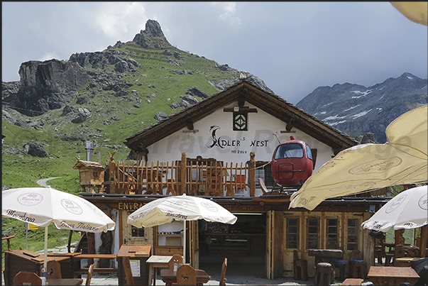 Bar and restaurant at the arrival of the Gabiet cable car Bar and restaurant at the arrival of the Gabiet cable car