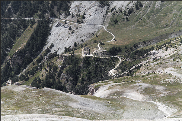 The military road that links Exilles to the Jafferau fort The military road that links Exilles to the Jafferau fort