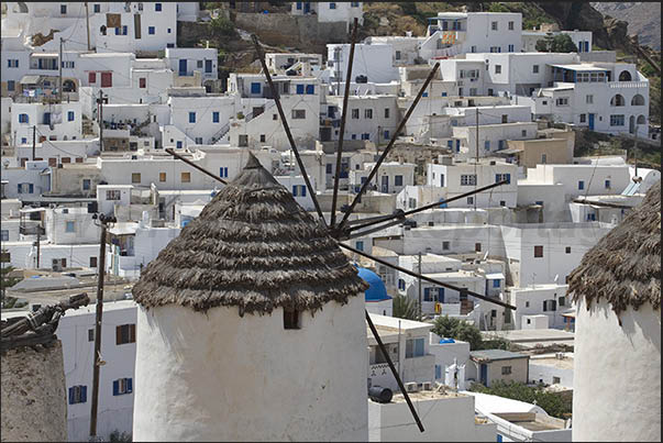 Windmills in the village of Chora (capital of the island)